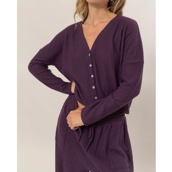 #19584 🛑L Boho Button Front Top & Pants 2pc Set - Picture 3 of 6